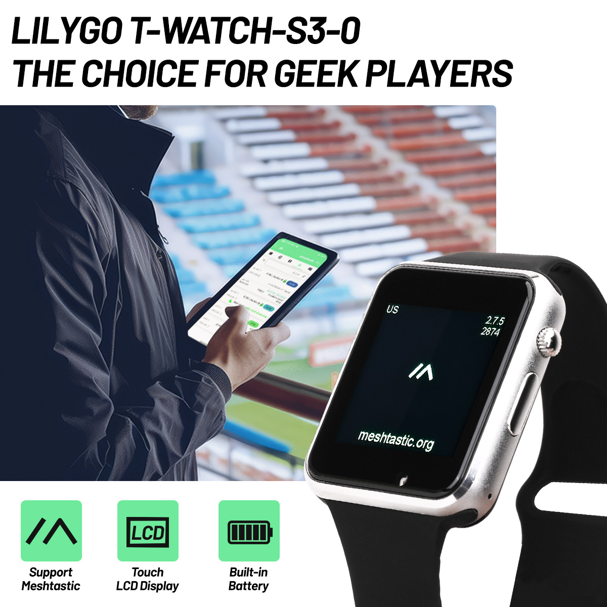 Ttgo T Watch - T-Watch-S3 ESP32-S3 Papan Pengembangan LILYGO LoRa