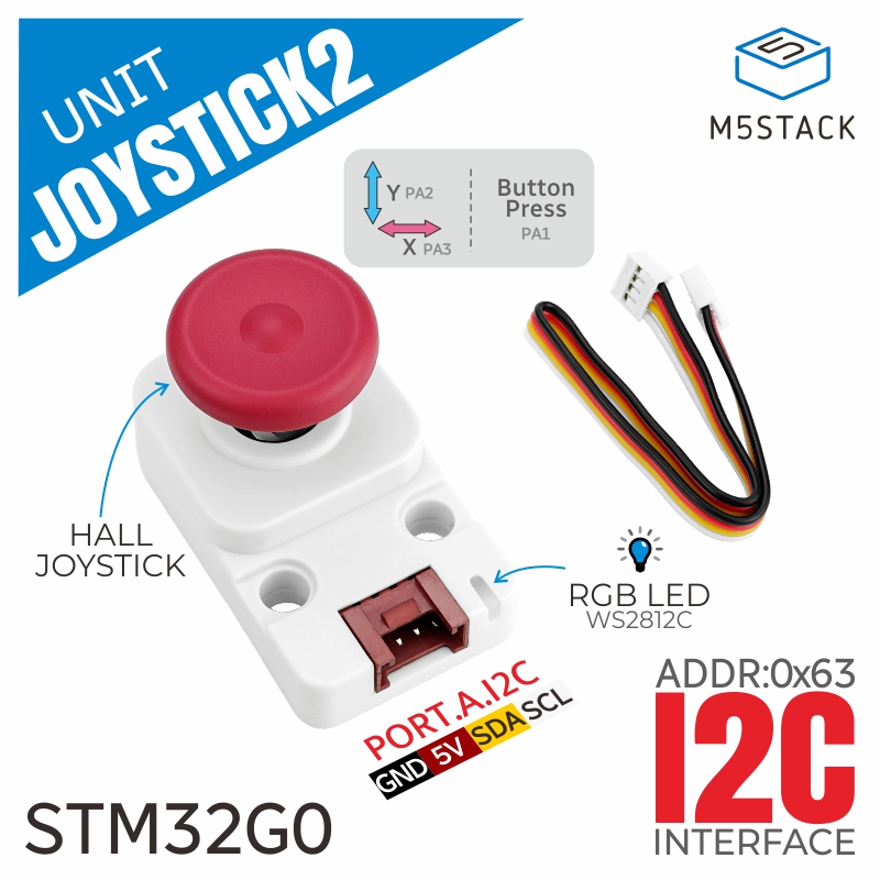 M5Stack - M5Stack Joystick I2c resmi 2 Unit(STM32G030)
