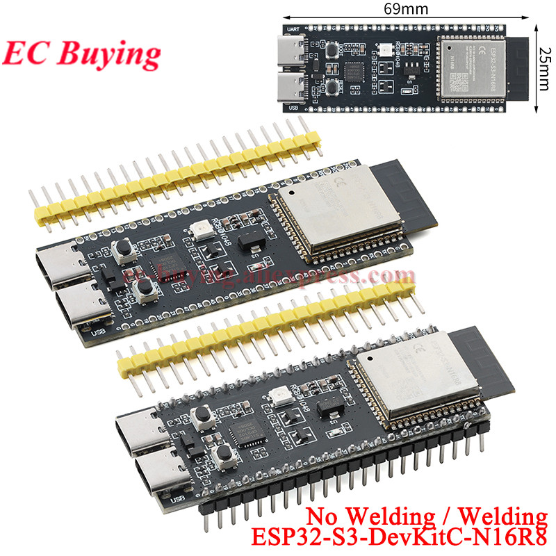Esp32 S3 Devkitc 1 - ESP32-S3-DevKitC-N16R8 ESP32S3 1-N16R8 WiFi Wi-Fi Bluetooth-kompatibel