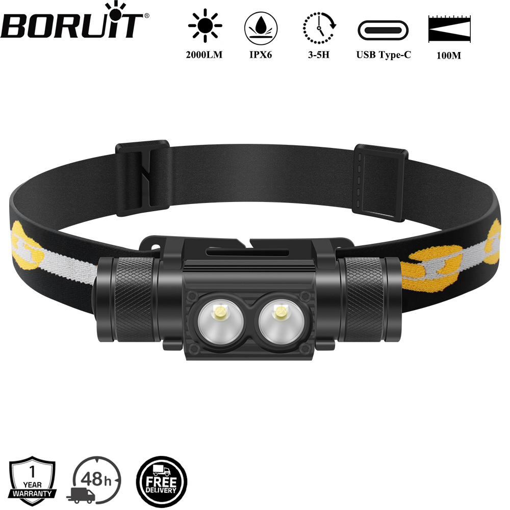Lolin D32 - BORUiT D25 Lampu Depan LED Ganda