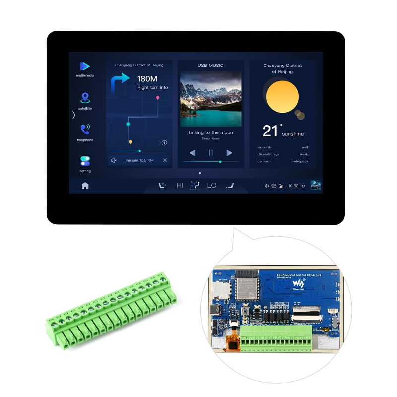 Waveshare ESP32-S3 4.3 Inci IP - Lolin S3 ulasan dan harga