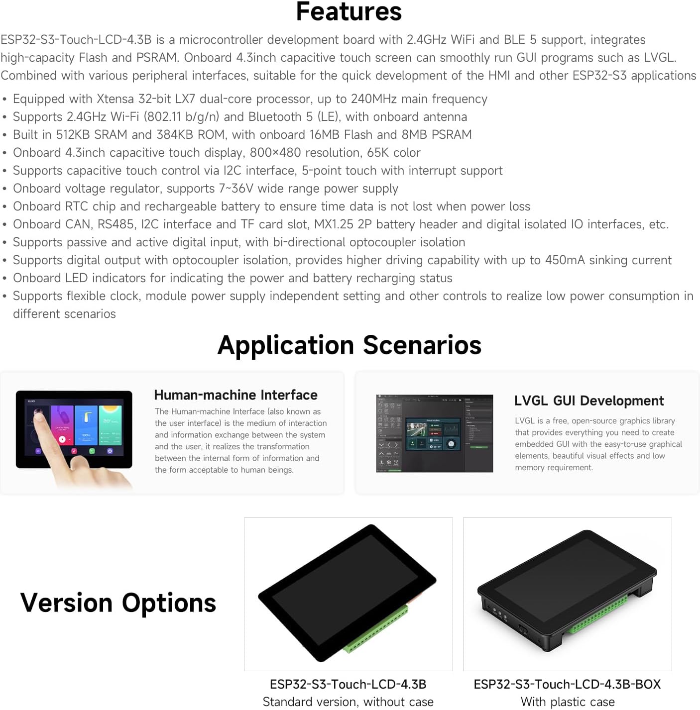 Waveshare ESP32-S3 4.3 Inci IP - Lolin S3 ulasan dan harga