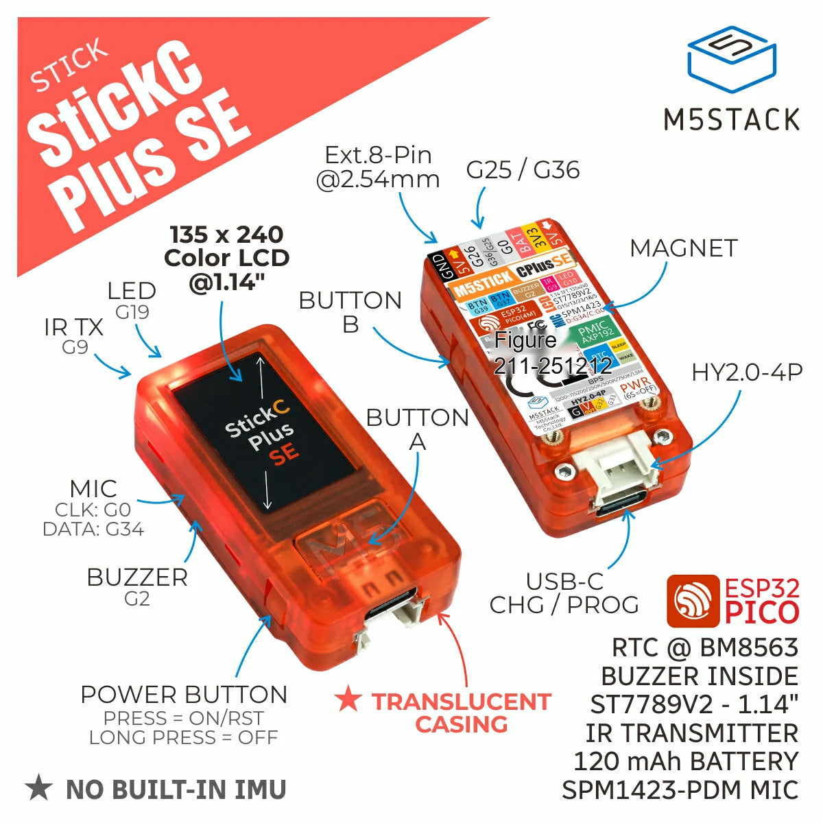M5Stack M5StickC PLUS SE, Kit  - M5Stickc ulasan dan harga