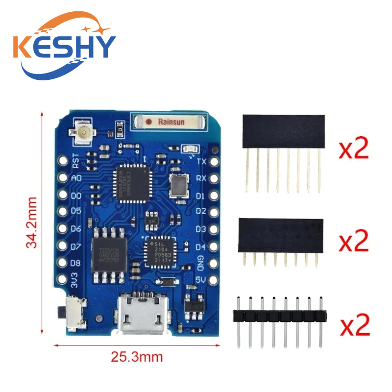 WEMOS D1 Mini Pro 16M Byte Kon - D1 Mini Pro ulasan dan harga