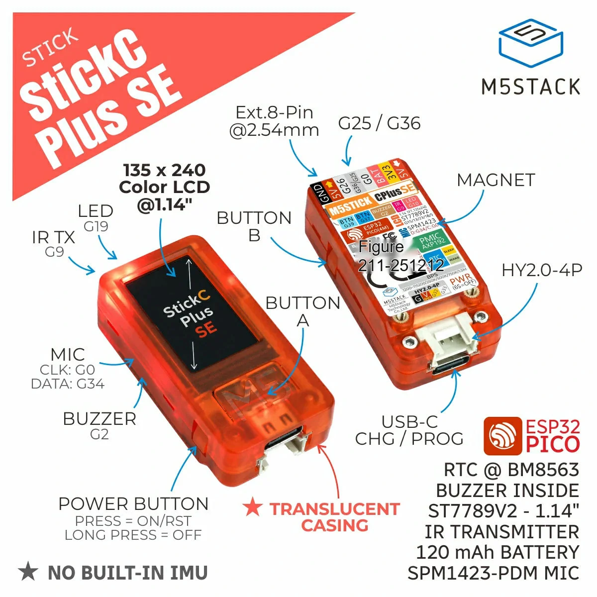 M5Stack M5StickC PLUS SE, Kit  - M5Stickc ulasan dan harga